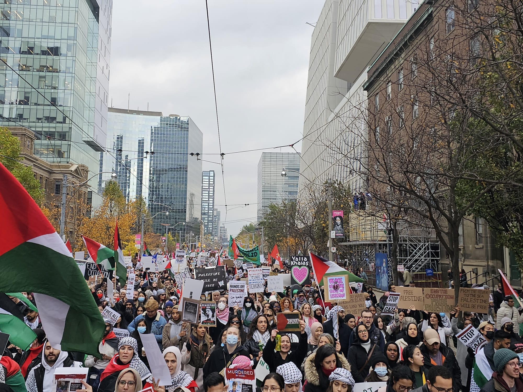 Photos: Massive protest march in Toronto, Canada in support of Palestine